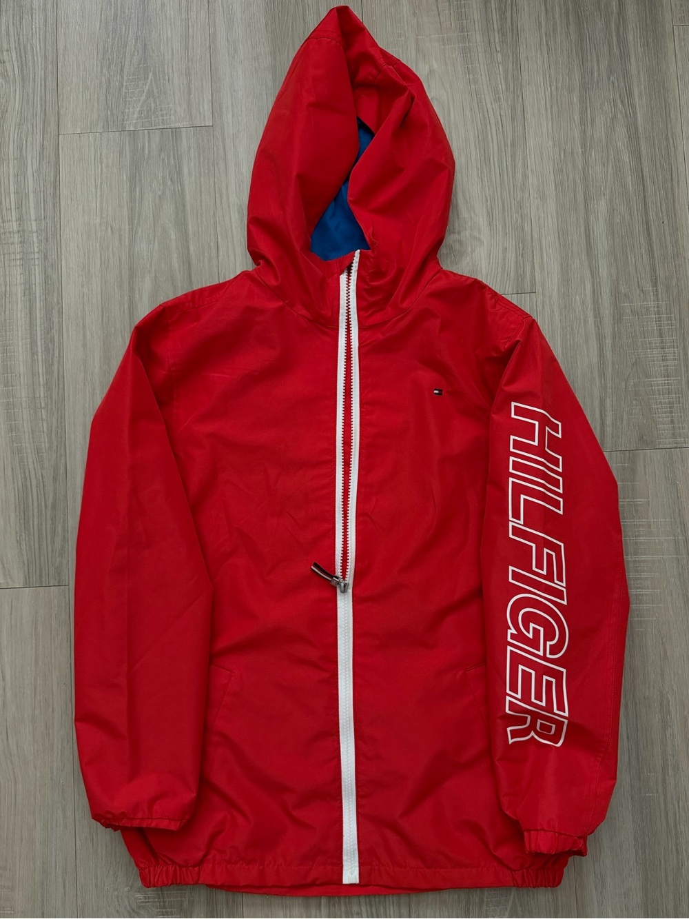 Boys Tommy Hilfiger Red Hooded Windbreaker SIZE 16/18